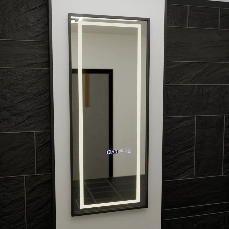 Oglinda LED Rectangula, 60x150cm, Bianca Senzor Radar Marcello, Sistem Dezaburire, Ceas & Termometru, Dimabila, Dressing Couture
