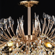 Candelabru Cristal CC9313/12FGD, 12x E14, Diametru 50cm, Auriu