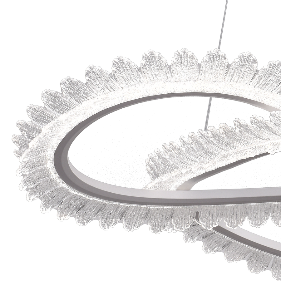 Lustra LED cu Telecomanda LT187WH, Cristal si Metal, 52W, Dimabila, Inaltime Reglabila, lumina Rece/Calda/Neutra, Iluminat Luxos