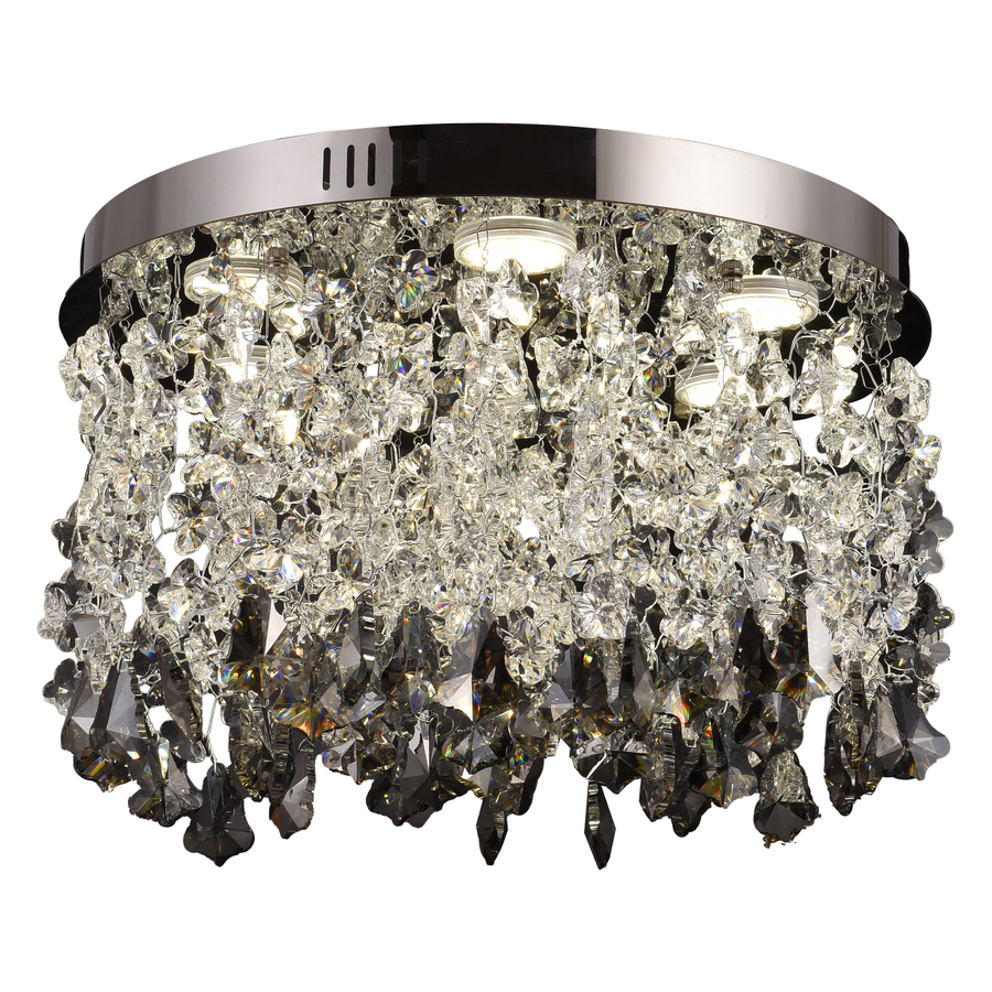 Candelabru LED Cristal LLC212/550BU Rotund, 29W, Lumina Rece/Calda/Neutra, Cristale, Crom Lucios