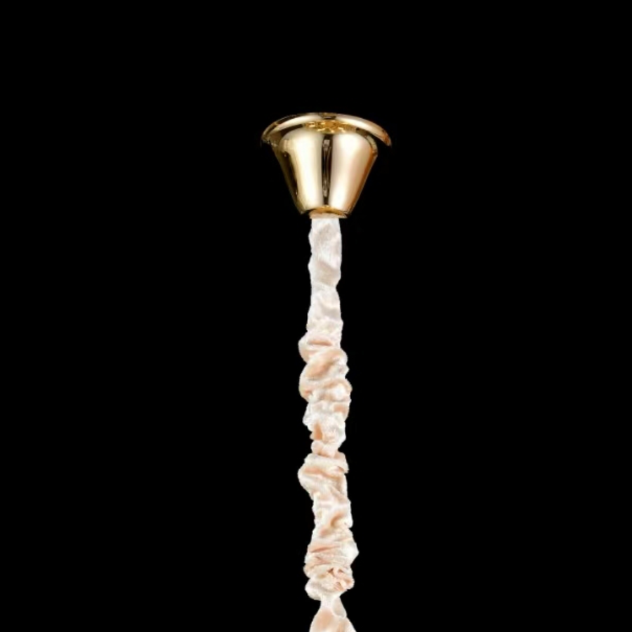 Candelabru Cristal Petito, 1676/350, 3xE14, Auriu Lucios, Inaltime Reglabila, Metal si Cristal