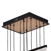 Lustra LED Suspendata Acril LT181/6BK, 82W, Lumina 3000/4000/6000K, Negru, Inaltime Reglabila