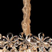 Candelabru Cristal, Eleganza 7xE27, Diametru 40cm, Auriu Lucios, Inaltime Reglabila, Metal si Cristal