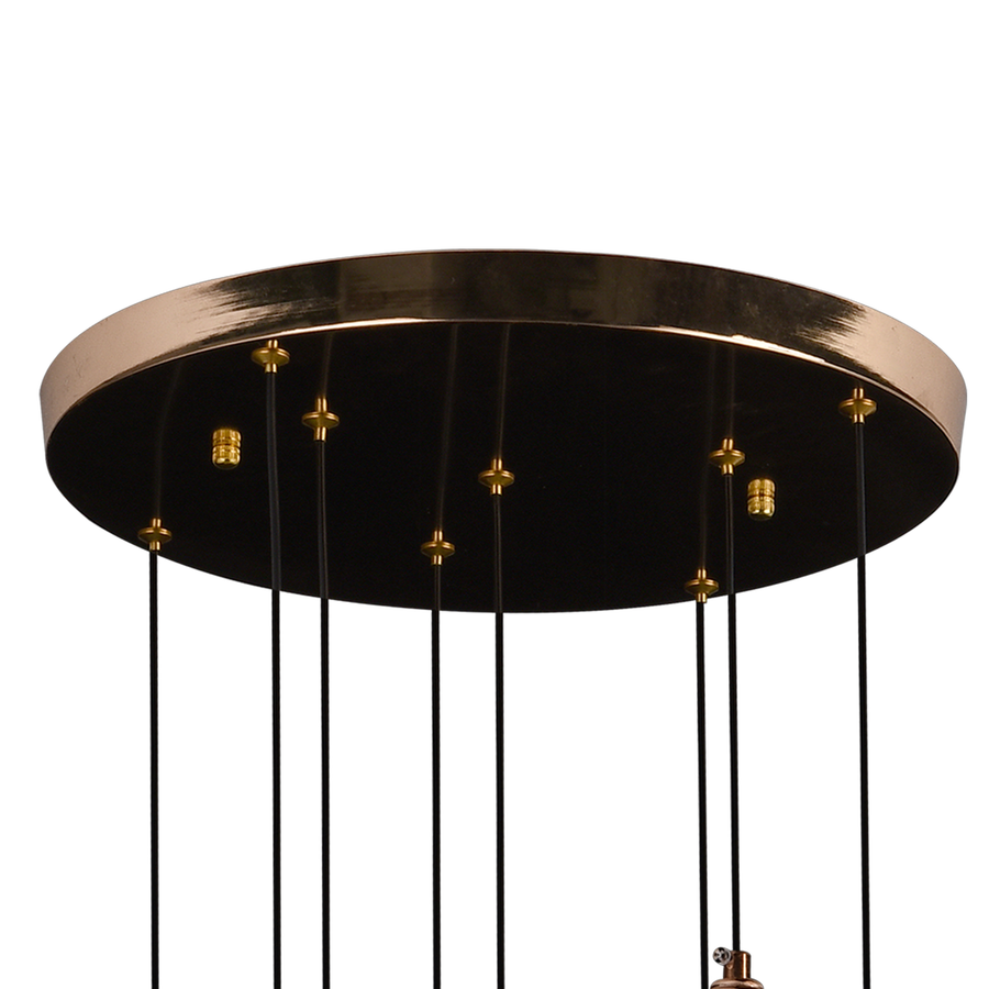 Candelabru Cristal LED 21W, Lumina Calda/Neutra/Rece, Diametru 35cm Auriu CM510/H150XW35
