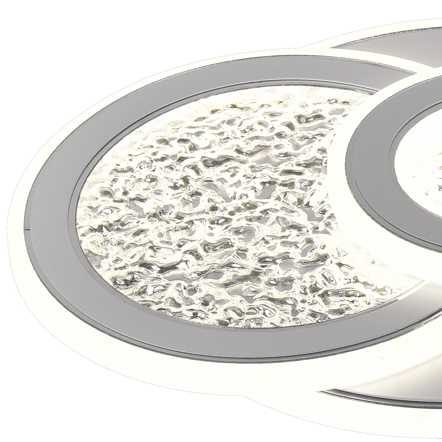 Lustra LED KOMPACTO 47W, 3 Cercuri, lumina Rece/Calda/Neutra, Alb