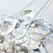 Candelabru Cristal Angelica 6XE14 Argintiu, Diametru 49cm, Inaltime Reglabila