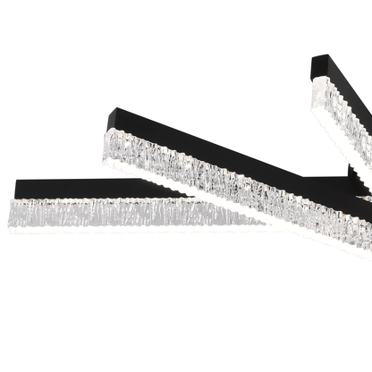 Lustra LED cu Telecomanda LT179/5BK, 68W, 5 Elemente, Lumina Rece/Clada/Neutra, Dimabila, Negru