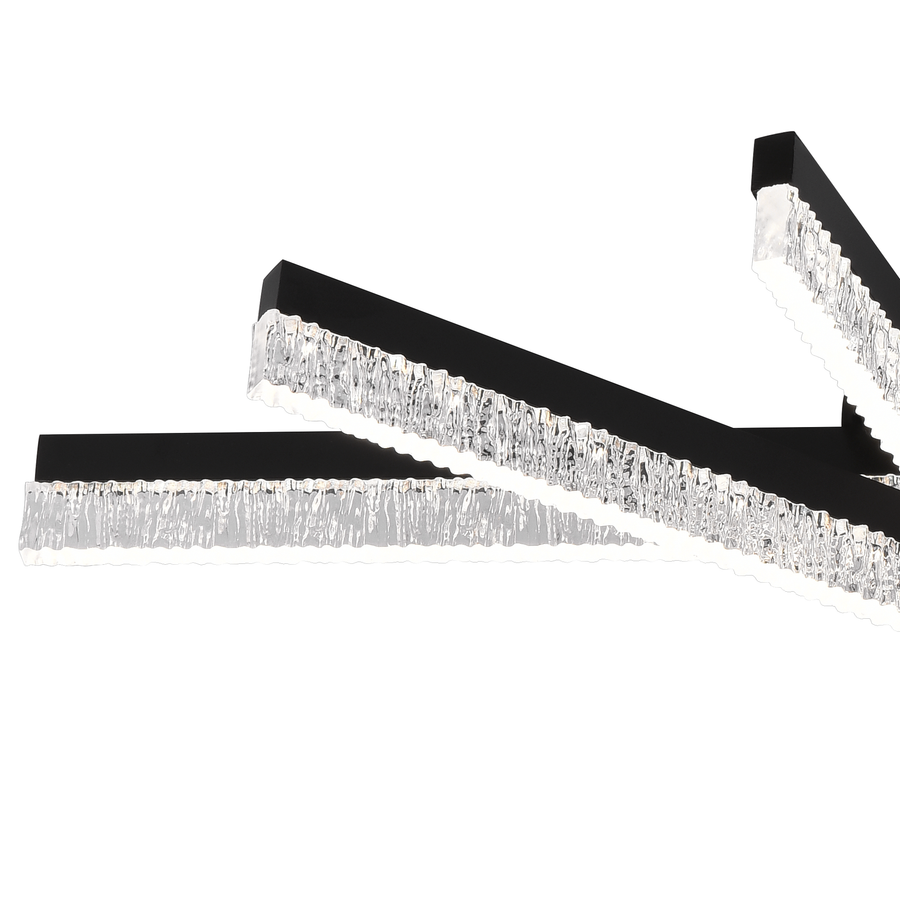 Lustra LED cu Telecomanda LT179/5BK, 68W, 5 Elemente, Lumina Rece/Clada/Neutra, Dimabila, Negru