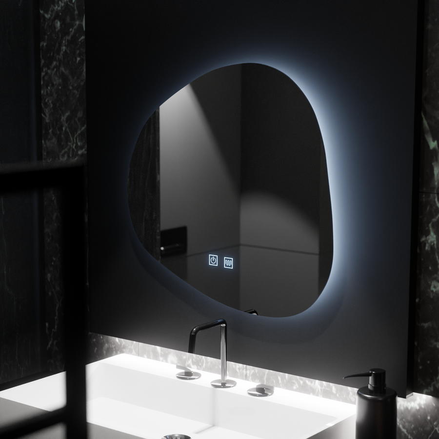 Oglinda LED Organica 60x60cm, Duna Touch, Sistem Dezaburire, Dimabila