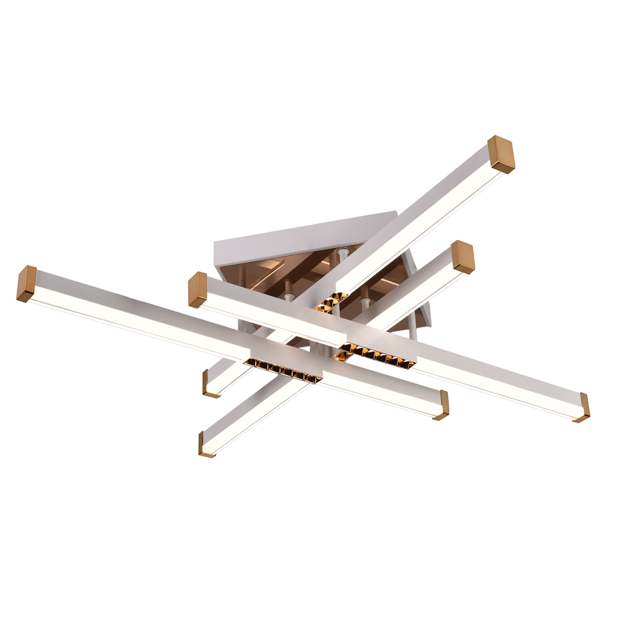 Lustra LED cu Telecomanda LT178/4WH, 54W, 4 Elemente, Lumina Rece/Clada/Neutra, Dimabila, Alb