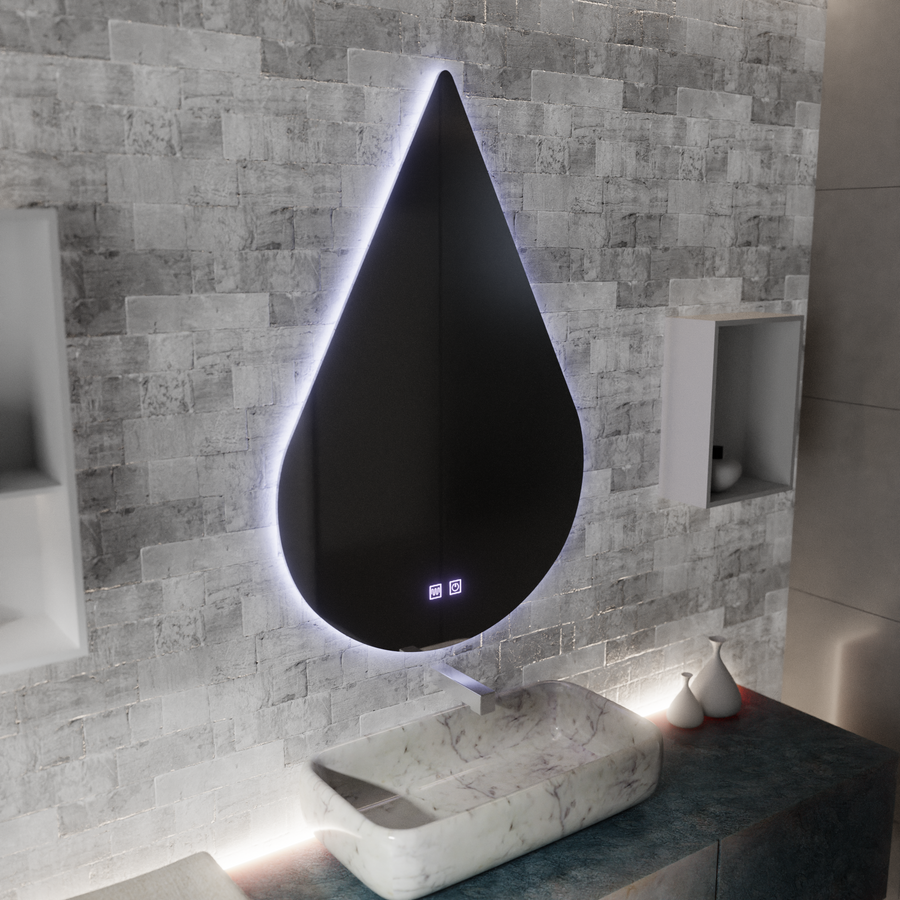 Oglinda LED Touch River Sistem Dezaburire 80X120cm, Forma de Picatura.