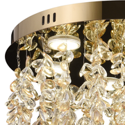 Candelabru LED Cristal LLC213/400GD Rotund, 22W, Lumina Rece/Calda/Neutra, Cristal, Auriu