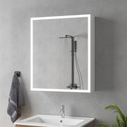 Oglinda LED cu Dulap MODA 60x70 cm Alb  Iluminare Perimetrala si Senzor Touch