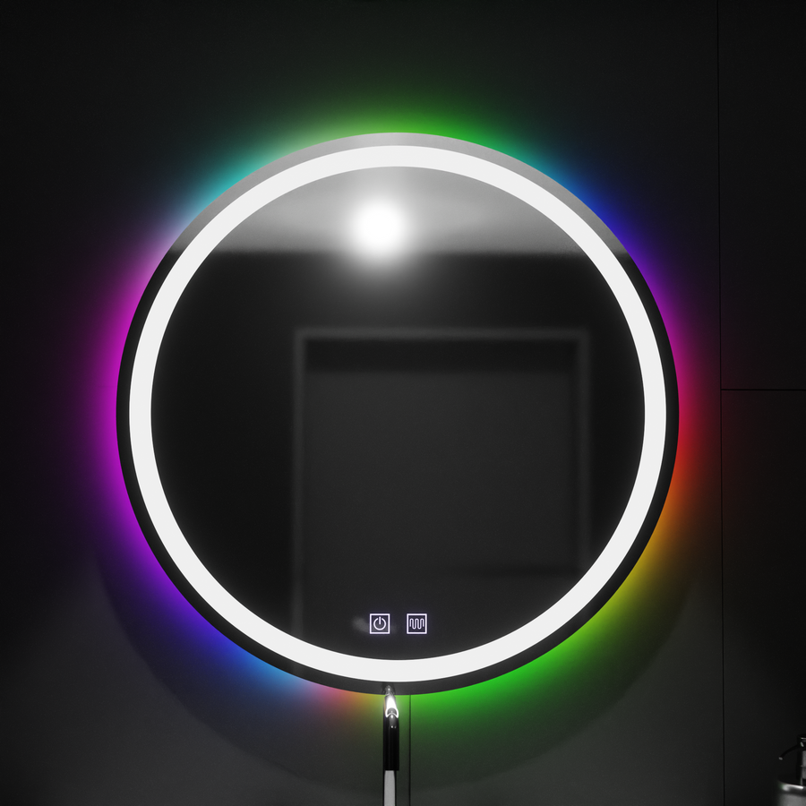 Oglinda LED Rotunda 60cm, Spectrum Touch, RGB, Sistem Dezaburire