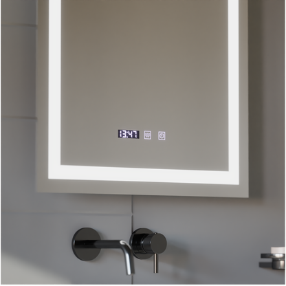 Oglinda LED Touch MODENA Sistem Dezaburire, Ceas si Temperatura 60x80 cm