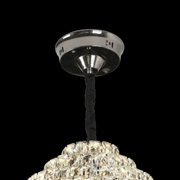 Candelabru Cristal Opal, 12x E14, Diametru 50cm, Crom Lucios, Inaltime Reglabila