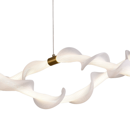 Lustra LED Suspendata Acril LT762/2GD, 36W, Lumina Calda/Neutra/Rece 3000/4000/6000K, Alb Auriu, Inaltime Reglabila