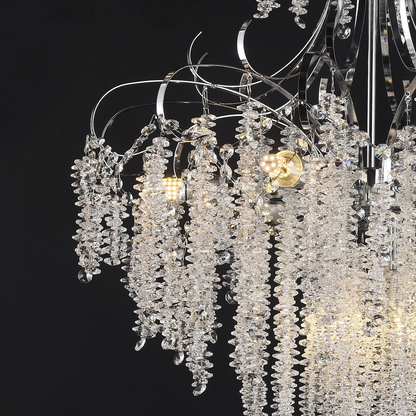 Candelabru Cristal CC9311/5CH, 5x E14, Diametru 50cm, Crom