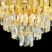 Candelabru Cristal BRAN Eleganza 8xE14, Diametru 50cm, Auriu Lucios, Inaltime Reglabila
