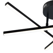 Lustra LED cu telecomanda 41W, 3 Elemente, Liniara, lumina Rece/Calda/Neutra, Dimabila, Negru
