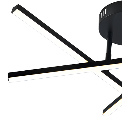 Lustra LED cu telecomanda 41W, 3 Elemente, Liniara, lumina Rece/Calda/Neutra, Dimabila, Negru
