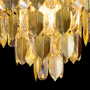 Candelabru Cristal VENARIA 6x E14, Diametru 40cm, Auriu Lucios, Inaltime Reglabil