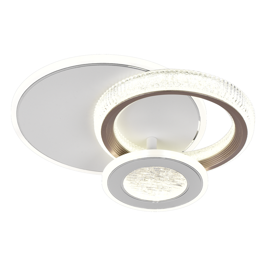 Lustra LED NYXORA 44W, 3 Cercuri, lumina Rece/Calda/Neutra, Alb