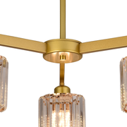Lustra Clasica Moderna LC110/3GD cu Cristal,  3x E27, Auriu, Metal si Cristal