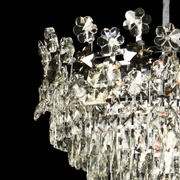 Candelabru Cristal FLORENCE Eleganza, 9x E14, Diametru 50cm, Crom Lucios, Inaltime Reglabila