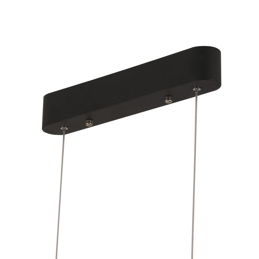 Lustra LED suspendata cu Telecomanda ISOTTA 105W, lumina Rece/Calda/Neutra 3000K/4000K/6000K, Dimabila,Inaltime Reglabila, Negru si Argintiu, Metal si Cristal