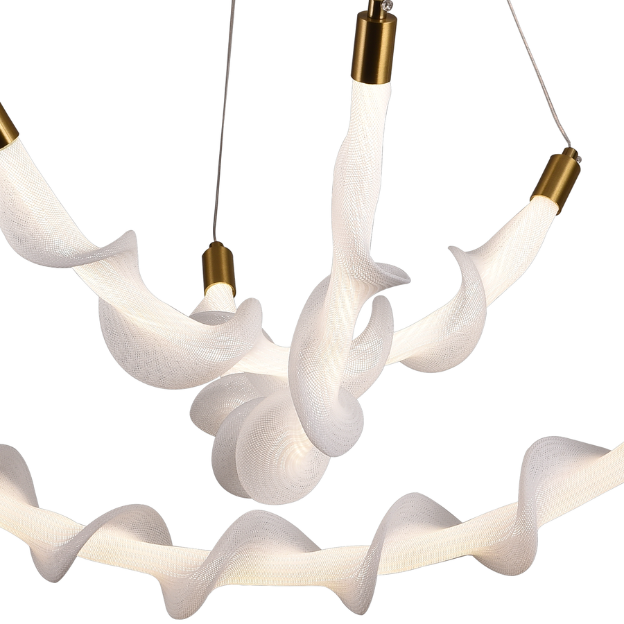 Lustra LED Suspendata Acril LT760/3GD, 28W, Lumina Calda/Neutra/Rece 3000/4000/6000K, Alb, Inaltime Reglabila, Metal si Acril
