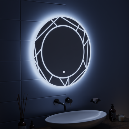 Oglinda LED Touch ASTRIX, 70cm, 6000K, Dimabila, Sistem Dezaburire