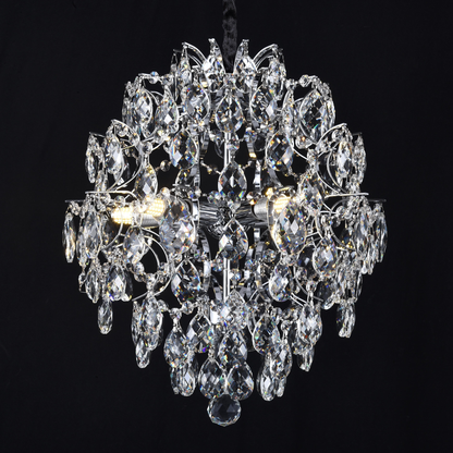 Candelabru Cristal CC9259/5CH, 5x E14, Diametru 40cm, Crom Lucios