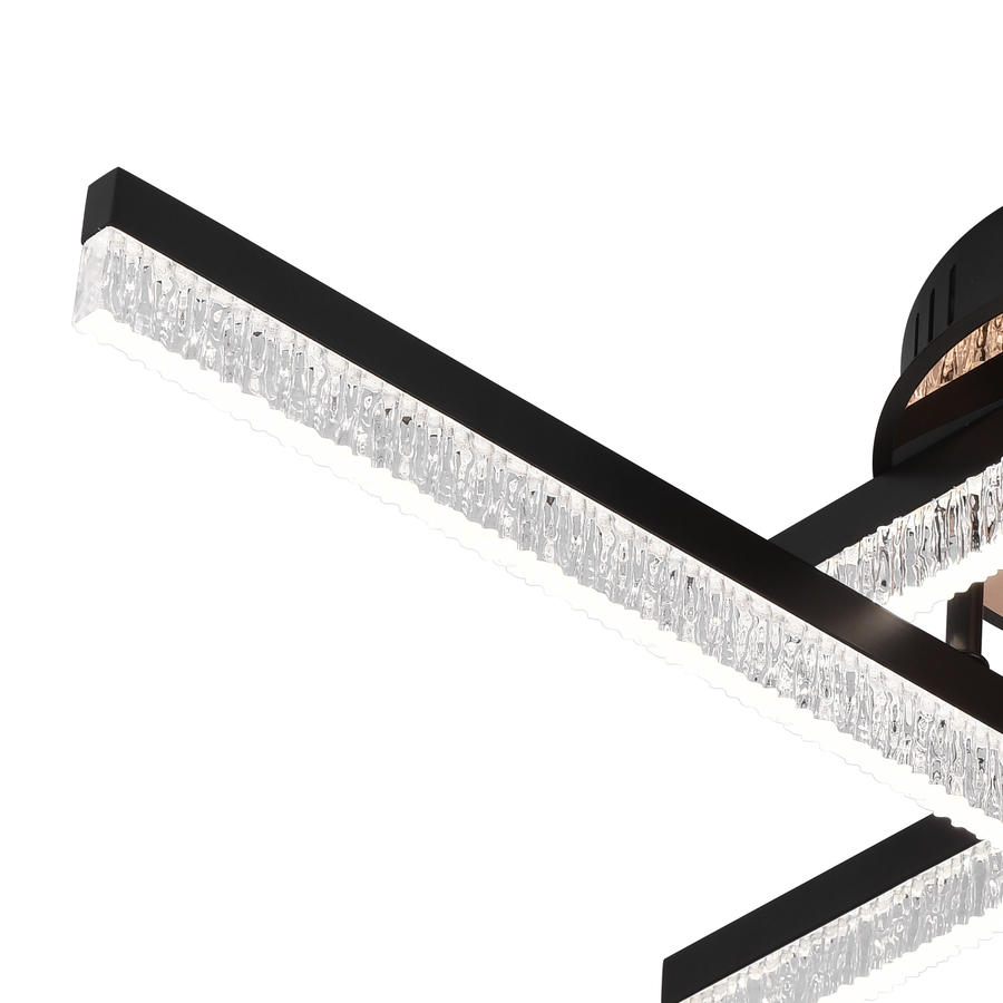Lustra LED cu Telecomanda LT179/4BK, 34W, 4 Elemente, Lumina Rece/Clada/Neutra, Dimabila, Negru