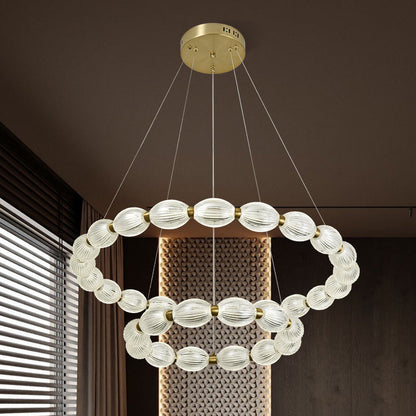 Lustra LED suspendata FAUSTO, 83W, lumina Rece/Calda/Neutra, Inaltime Reglabila, Auriu