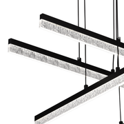 Lustra LED Suspendata Acril LT181/4BK, 54W, Lumina 3000/4000/6000K, Negru, Inaltime Reglabila
