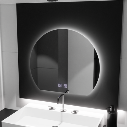 Oglinda LED Semiluna, 60x54,  Soluna Touch, Sistem Dezaburire, Dimabila