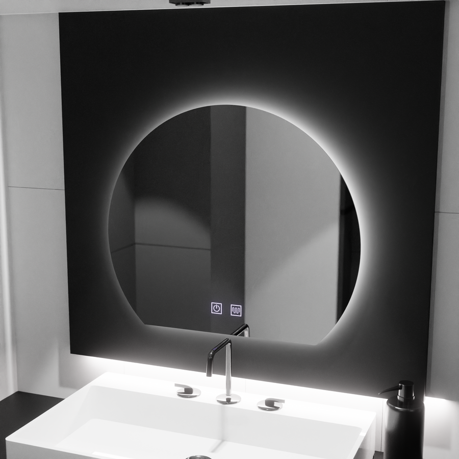 Oglinda LED Semiluna, 60x54,  Soluna Touch, Sistem Dezaburire, Dimabila