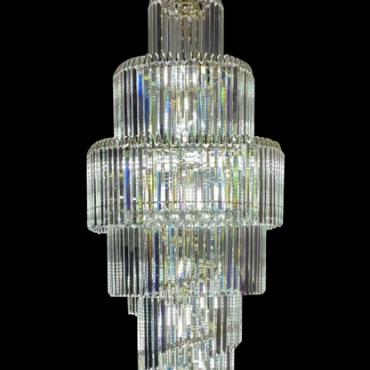 Candelabru Cristal CC8043/600H1800GD, Diametru 60cm, Inaltime 180cm, Auriu Lucios, Inaltime Reglabila, Design Elegant