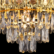 Candelabru Cristal BELVEDERE Nobile 5xE14, Diametru 40cm, Auriu Lucios, Inaltime Reglabila