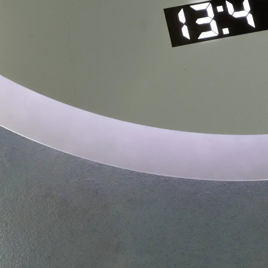 Oglinda LED Rotunda 60cm Giulia Senzor MotionGlow Marcello Sistem Dezaburire Ceas & Termometru Dimabila