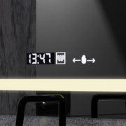 Oglinda LED Rectangulara, 80x60cm, Definition MotionGlow Marcello, Sistem Dezaburire, Ceas & Termometru, Lupa Cosmetica, Dimabila