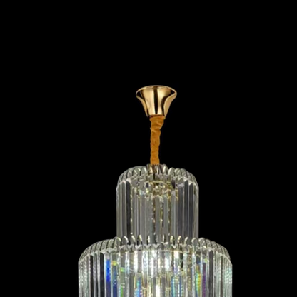 Candelabru Cristal CC8043/600H1800GD, Diametru 60cm, Inaltime 180cm, Auriu Lucios, Inaltime Reglabila, Design Elegant