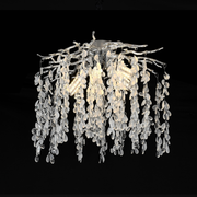 Candelabru Cristal CC8080/D500CH, 5x E14, Diametru 50cm, Crom