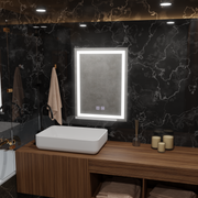 Oglinda LED Rectangulara, 45x60cm, RADIANTE Touch, Sistem Dezaburire, Dimabila