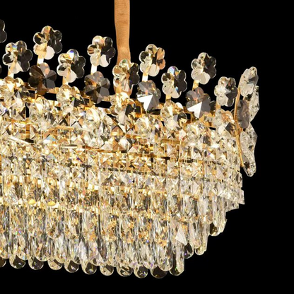 Candelabru Cristal CC6705/900X350GD 10x E14, 90cm, Auriu Lucios, Inaltime Reglabila