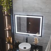 Oglinda LED Rectangulara, 80x60cm, RADIANTE Touch, Sistem Dezaburire, Dimabila