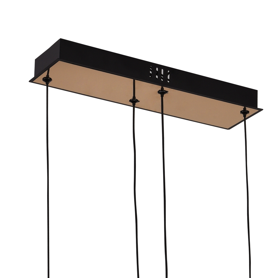 Lustra LED Suspendata Acril LT181/2BK, 37W, Lumina 3000/4000/6000K, Negru, Inaltime Reglabila