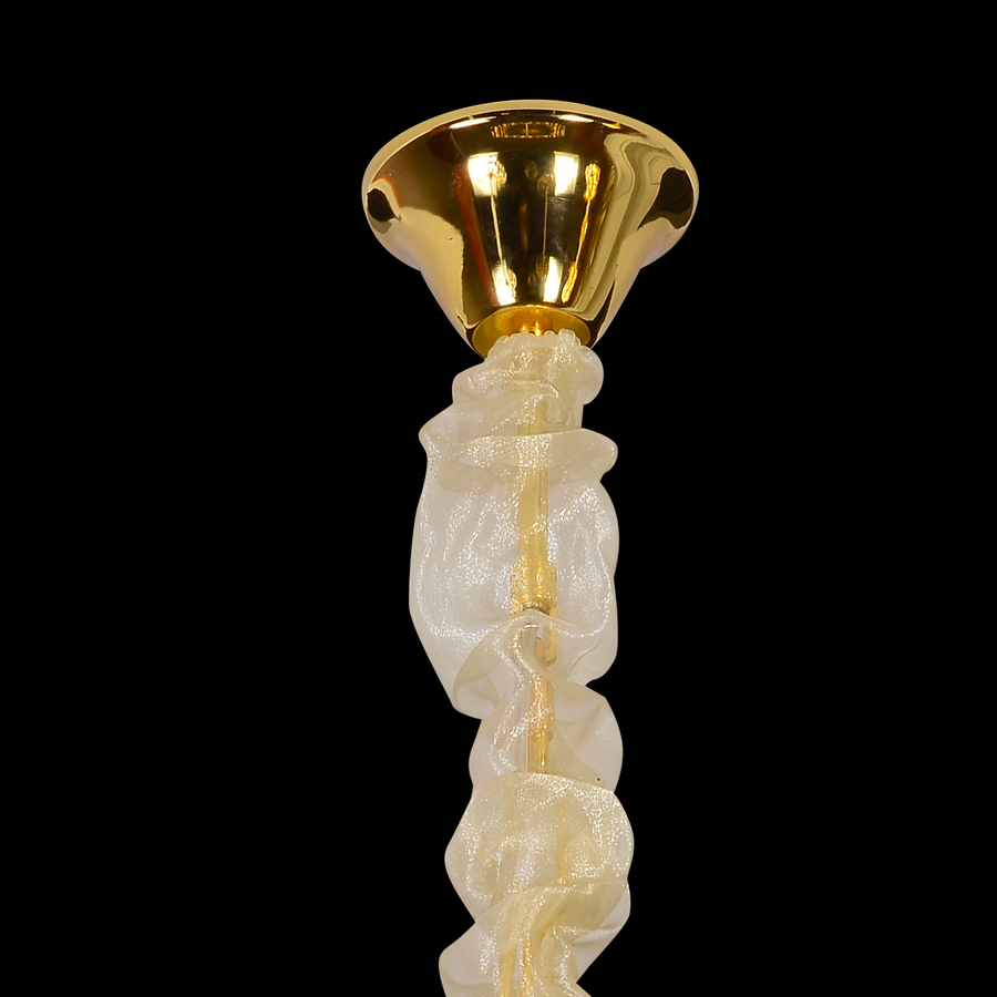 Candelabru Cristal VENARIA 8x E14, Diametru 50cm, Auriu Lucios, Inaltime Reglabil