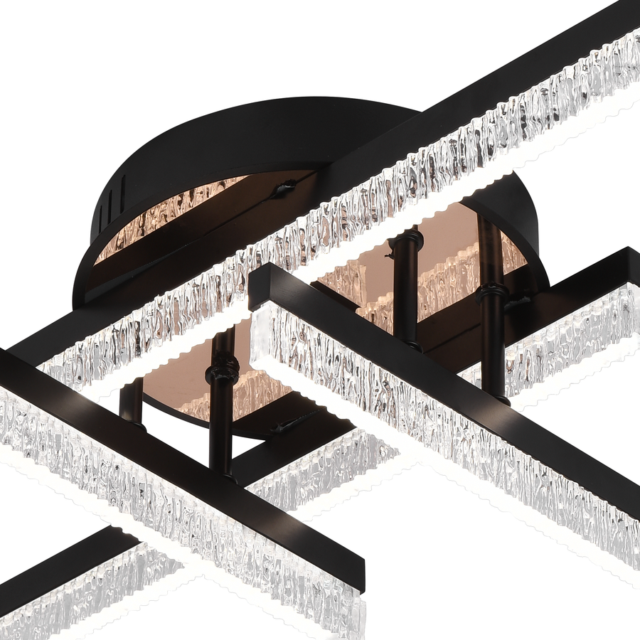 Lustra LED cu Telecomanda LT179/4BK, 34W, 4 Elemente, Lumina Rece/Clada/Neutra, Dimabila, Negru